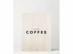 DECOWOOD Cuadro de madera First Coffee