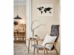 Discount DECOWOOD Cuadro de madera Mapamundi natural Beige
