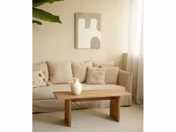 Sale Cuadro decorativo sobre lienzo de algodón con marco de madera marrón claro pintado artesanalmente con pintura al oleo de 80x100cm - KIKA - Cuadro