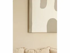 Sale Cuadro decorativo sobre lienzo de algodón con marco de madera marrón claro pintado artesanalmente con pintura al oleo de 80x100cm - KIKA - Cuadro