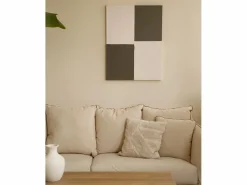 Clearance DECOWOOD Cuadro decorativo sobre lienzo de algodón con marco de madera negro pintado artesanalmente con pintura al oleo de 60x80cm - PRISMA - Multicolor