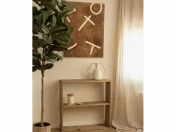 Sale DECOWOOD Cuadro decorativo sobre lienzo de algodón con marco de madera marrón oscuro pintado artesanalmente con pintura al oleo de 60x80cm - SILVANA - Multicolor