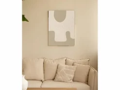 Discount Cuadro decorativo sobre lienzo de algodón con marco de madera negro pintado artesanalmente con pintura al oleo de 60x80cm - VARO - Cuadro