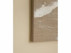 DECOWOOD Cuadro decorativo sobre lienzo de lino con marco de madera marrón oscuro pintado artesanalmente con pintura al oleo de 100x150cm - ADRIANA -