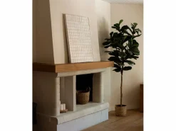 New Cuadro decorativo sobre lienzo de algodón con marco de madera blanco pintado artesanalmente con pintura al oleo de 100x150cm - JAN - Cuadro