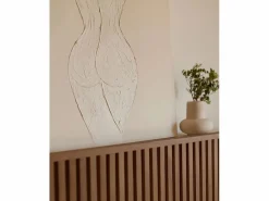 DECOWOOD Cuadro decorativo sobre lienzo de algodón con marco de madera marrón claro pintado artesanalmente con pintura al oleo de 80x100cm - LEO -