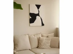 DECOWOOD Cuadro decorativo sobre lienzo de algodón con marco de madera marrón oscuro pintado artesanalmente con pintura al oleo de 80x100cm - MISIA -