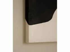 New Cuadro decorativo sobre lienzo de algodón con marco de madera blanco pintado artesanalmente con pintura al oleo de 80x100cm - MISIA - Cuadro