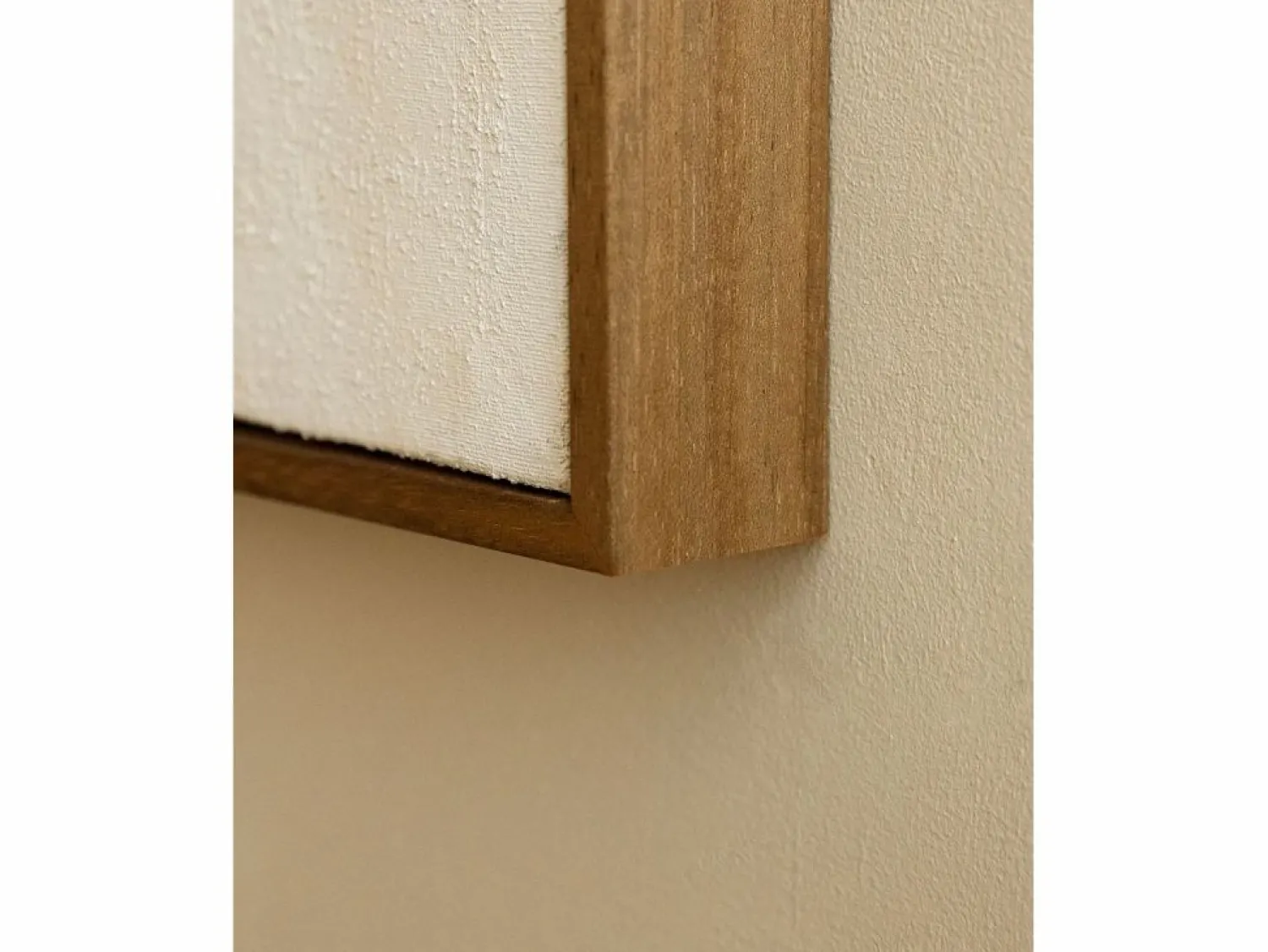 New Cuadro decorativo sobre lienzo de algodón con marco de madera blanco pintado artesanalmente con pintura al oleo de 80x100cm - MISIA - Cuadro