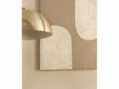DECOWOOD Cuadro decorativo sobre lienzo de lino con marco de madera negro pintado artesanalmente con pintura al oleo de 80x100cm - NIKI - Multicolor