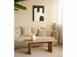 DECOWOOD Cuadro decorativo sobre lienzo de algodón con marco de madera marrón oscuro pintado artesanalmente con pintura al oleo de 60x80cm - KIKA -
