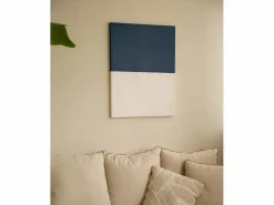 DECOWOOD Cuadro decorativo sobre lienzo de algodón con marco de madera blanco pintado artesanalmente con pintura al oleo de 100x150cm - MARINA -