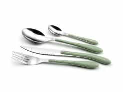 Discount Amefa Cubertería de 24 piezas Bistro 1-2-3 con mangos de agua Verde