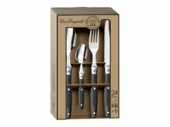 Lou Laguiole Cubertería de 24 piezas Comptoir Rouge - Acero inoxidable, mango colorido - Colección ®