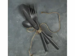 Clearance Amefa Cubertería Vintage Negra de Acero Inoxidable Mate de 16 Piezas Negro