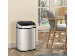Online Cubo de basura automático con sensor infrarrojo, acero inoxidable, 58L, color plata (40,9x28,9x68 cm) Cubo De Basura Para Cocina