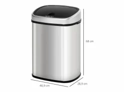 Online Cubo de basura automático con sensor infrarrojo, acero inoxidable, 58L, color plata (40,9x28,9x68 cm) Cubo De Basura Para Cocina