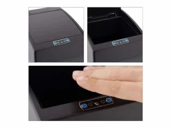 Hot Helloshop26 Cubo de basura automático de cocina con sensor tapa y cubo interior 7 litros color 13_0002322_2 Negro