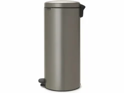 Brabantia Cubo de Basura con Pedal NewIcon 30L Platinum Código G Metálico 30L Cierre Silencioso Antiolor