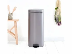 Brabantia Cubo de Basura con Pedal NewIcon 30L Platinum Código G Metálico 30L Cierre Silencioso Antiolor