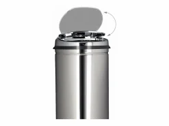 Clearance Cubo de basura de acero inoxidable 50 litros cubo de basura metálico 80 cm de alto 30 cm de diámetro tapa redonda color plata 13_0002329 Cubo De Basura Para Cocina
