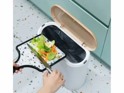 Clearance Kitchen Move Cubo de basura de baño de apertura a presión 10L ALDO Color natural claro
