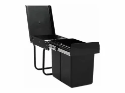 Online Helloshop26 Cubo de basura de cocina extraíble con mecanismo de cierre suave 20 litros 02_0006082 Negro