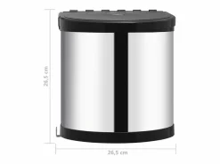 Helloshop26 Cubo de basura de cocina integrado de acero inoxidable 8 litros 02_0006084