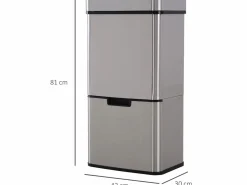Homcom Cubo de basura 42x30x81cm Gris