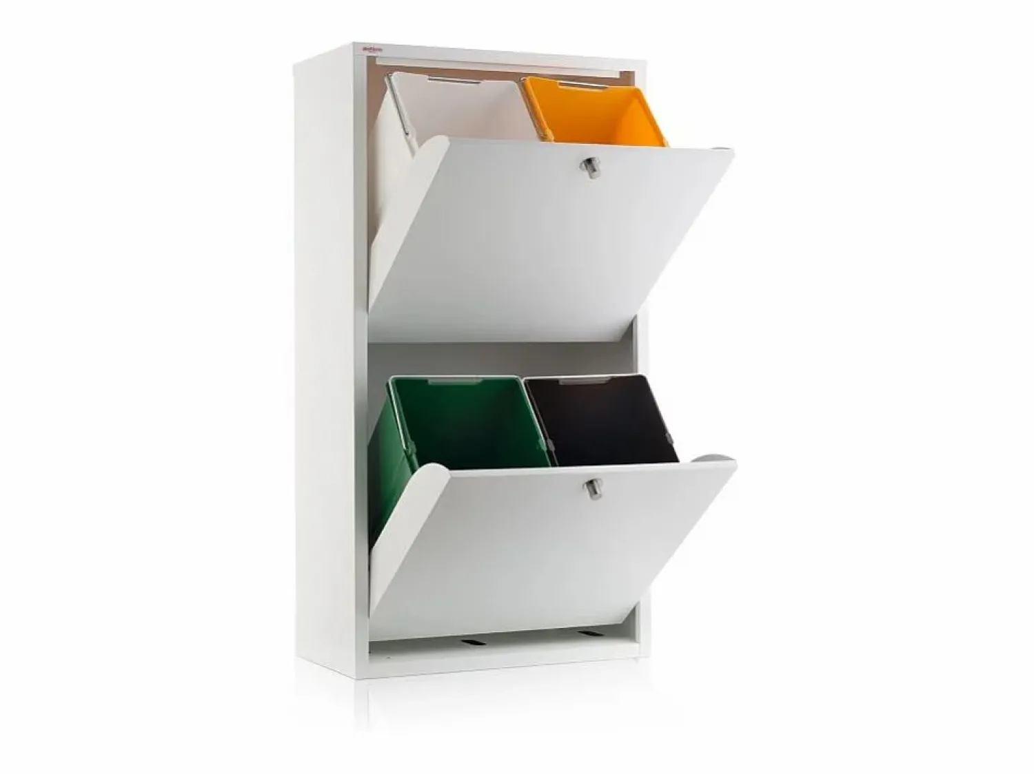 Don Hierro Cubo de basura para la cocina - Cubo de reciclaje - 4 compartimentos de 20L -51,7(ancho)x91,7(alto)x27,3(fondo) cm. - - EMI