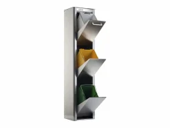 Don Hierro Cubo de basura para la cocina - Cubo de reciclaje - 3 compartimentos de 20L - acero Inoxidable - CUBEK