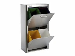 Don Hierro Cubo de basura para la cocina - Cubo de reciclaje - 4 compartimentos de 20L - acero Inoxidable - CUBEK