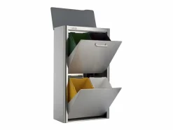 Don Hierro Cubo de basura para la cocina - Cubo de reciclaje - 4 compartimentos de 20L - acero Inoxidable - CUBEK