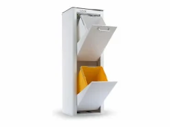 Don Hierro Cubo de basura para la cocina - Cubo de reciclaje - 2 compartimentos de 20L - CUBEK Blanco