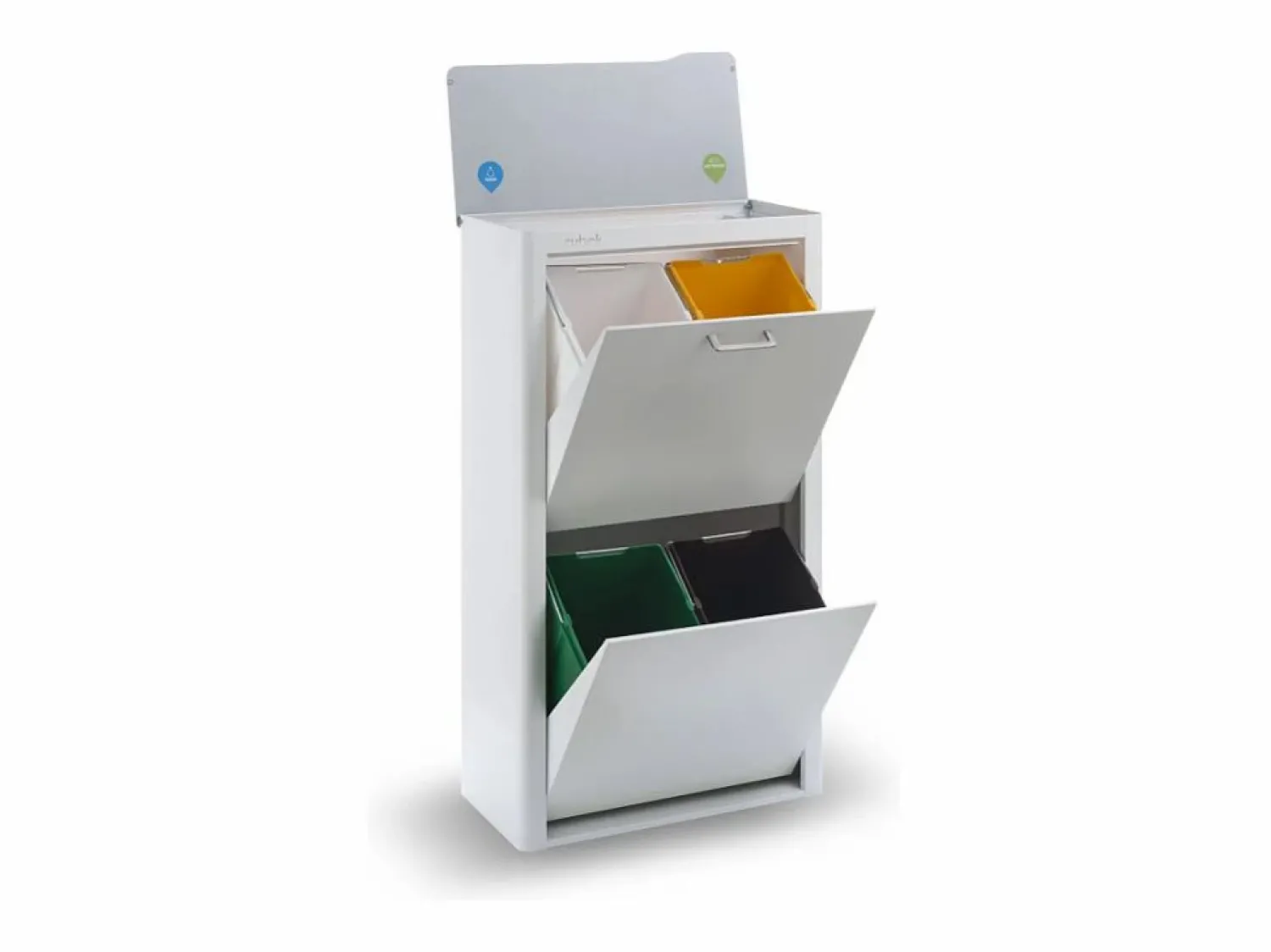 New Cubo de basura para la cocina - Cubo de reciclaje - 4 compartimentos de 20L - CUBEK Cubo De Basura Para Cocina
