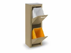 Discount Don Hierro Cubo de basura para la cocina - Cubo de reciclaje - 2 compartimentos de 20L - CUBEK Beige
