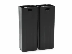 New Vente-unique Cubo de clasificación de basura con pedal en acero inoxidable, 2 compartimentos de 30L, Cromado, GANEM Plateado