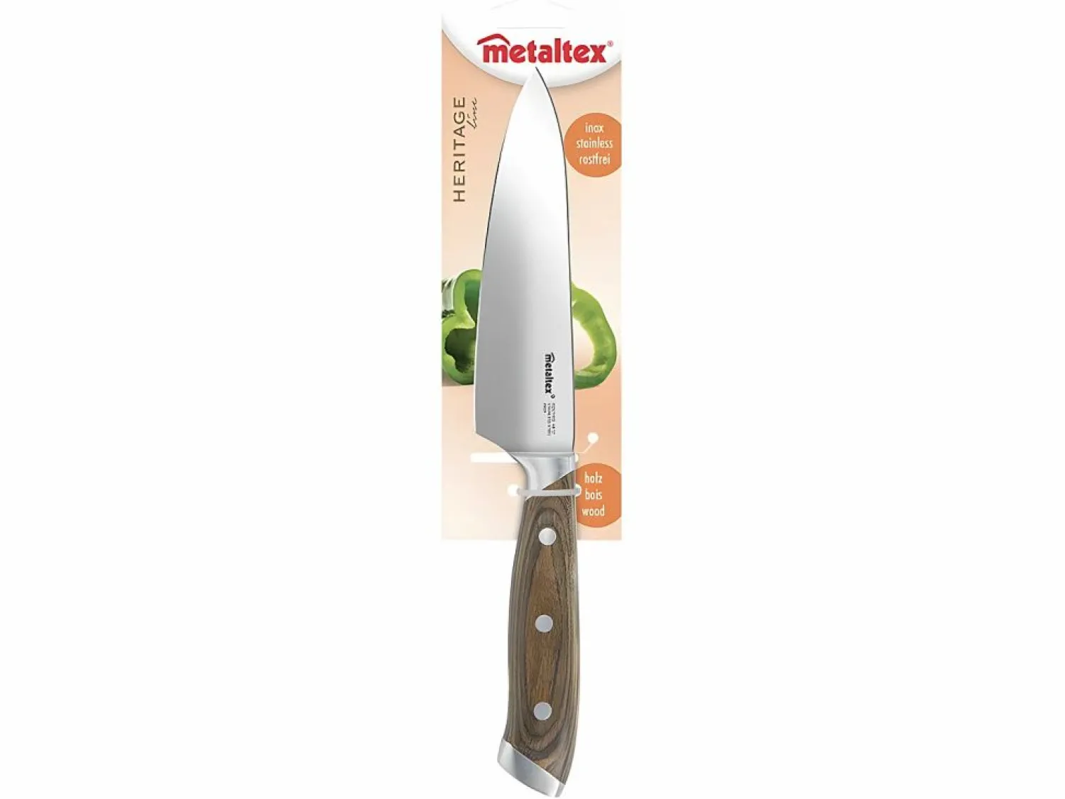 Hot Cuchillo de Chef HERITAGE 15 cm Madera Pakka Acero Inoxidable Molibdeno-Vanadio Cubierto