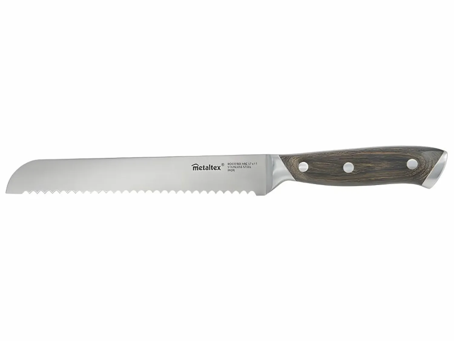 New METALTEX Cuchillo de Pan HERITAGE 20 cm Madera Pakka Acero Inoxidable Molibdeno-Vanadio