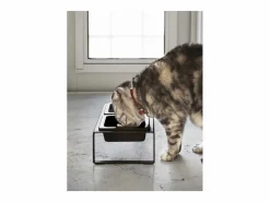 Best Yamazaki Cuenco de diseño doblemente elevado para el gato Tower Negro