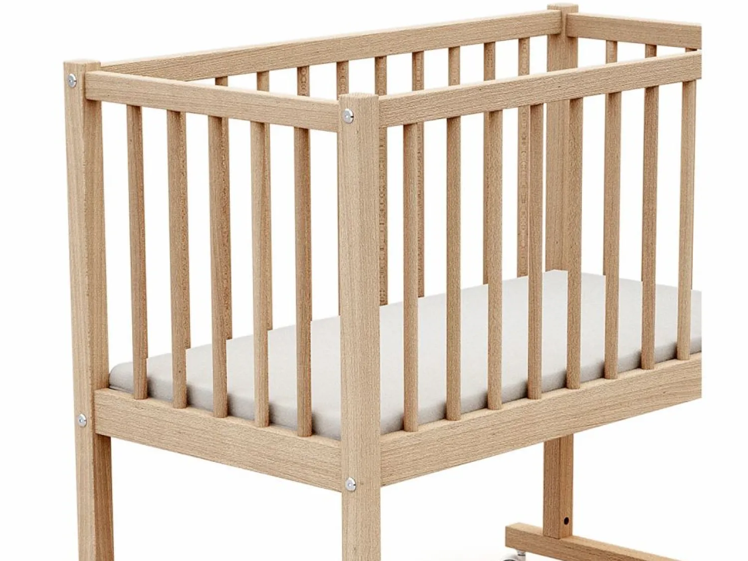 Outlet AT4 Cuna bebé NOA madera - Haya Cruda - 40 x 80 - 86 x 45 x 80 cm Color natural claro