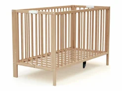 AT4 Cuna bebé plegable FOLDO madera - Haya Barnizada - 60 x 120 - 124 x 64 x 82 cm