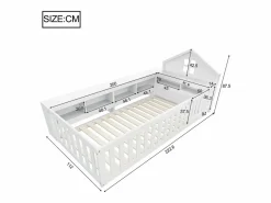 Outlet Cuna bebé 90x200 cm - con almacenamiento - con puerta - con somier de láminas - (colchón no incluido) Mueble De Bebé