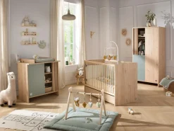 Clearance Cuna de madera, 120x60cm, decoración roble suave Mueble De Bebé