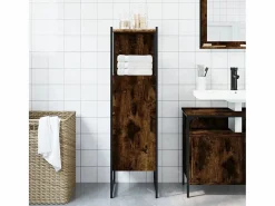 Hot Cynmar Armario de baño madera ingeniería roble ahumado 33x33x120,5 cm Columna De Baño