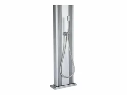 Clearance POOLEX Dada Straight 32.4x14x228cm Ducha Híbrida Exterior 40L - Conexiones Agua Caliente/Fría - Teleducha Extraíble - Anti-piedra caliza Transparente