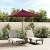 Garden Furniture Daranor Sombrilla de jardín poste de madera rojo burdeos 198x198x231 cm
