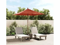 New Garden Furniture Daranor Sombrilla de jardín con poste de madera terracota 198x198x231cm