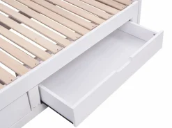Sale Vente-unique Daybed de 90 x 190 o 180 x 190 cm en pino y MDF con somier de láminas - DINIVA Blanco