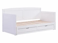 Vente-unique Daybed de 90x190 o 180x190 cm con cajones en pino y MDF - DINIVA